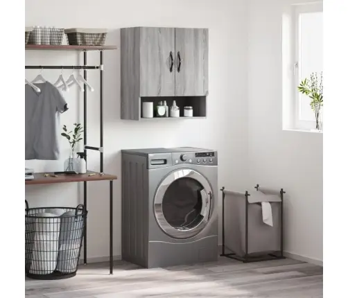 Sienas Skapītis, Pelēka Ozola, 60X31X70 Cm, Inženierijas Koks Vidaxl