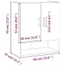 Sienas Skapītis, Pelēka Ozola, 60X31X70 Cm, Inženierijas Koks Vidaxl