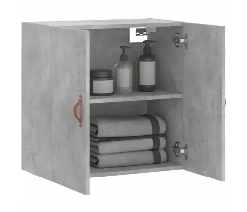 Sienas Skapītis, Betonpelēks, 60X31X60 Cm, Inženierijas Koks Vidaxl