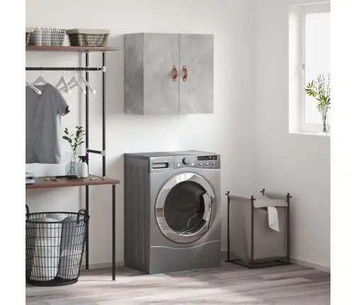 Sienas Skapītis, Betonpelēks, 60X31X60 Cm, Inženierijas Koks Vidaxl