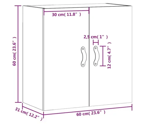 Seinakapp, Hall Sonoma Tamm, 60 X 31 X 60 cm Tehispuit