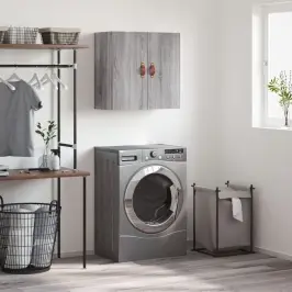 Sienas Skapītis, Pelēka Ozola, 60X31X60 Cm, Inženierijas Koks Vidaxl