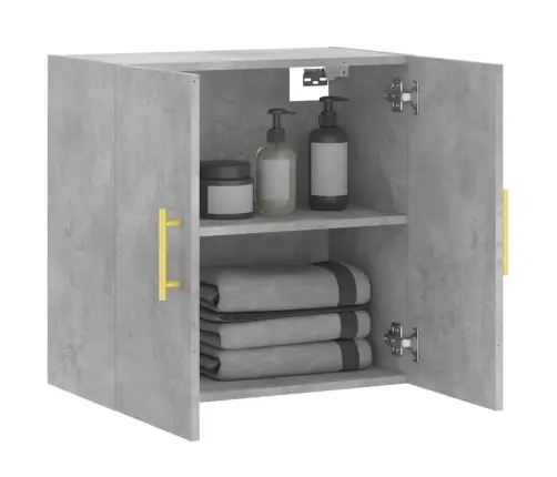 Sienas Skapītis, Betonpelēks, 60X31X60 Cm, Inženierijas Koks Vidaxl