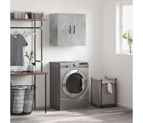 Sienas Skapītis, Betonpelēks, 60X31X60 Cm, Inženierijas Koks Vidaxl