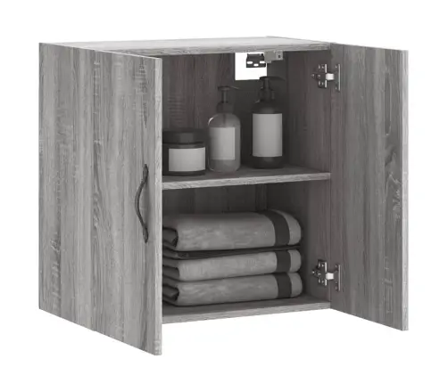 Sienas Skapītis, Pelēka Ozola, 60X31X60 Cm, Inženierijas Koks Vidaxl