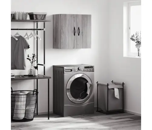 Sienas Skapītis, Pelēka Ozola, 60X31X60 Cm, Inženierijas Koks Vidaxl