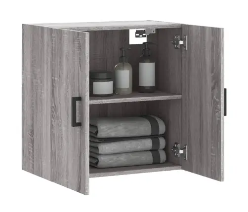 Sienas Skapītis, Pelēka Ozola, 60X31X60 Cm, Inženierijas Koks Vidaxl