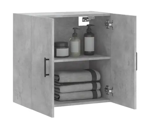 Sienas Skapītis, Betonpelēks, 60X31X60 Cm, Inženierijas Koks Vidaxl