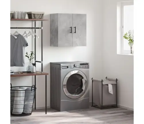 Sienas Skapītis, Betonpelēks, 60X31X60 Cm, Inženierijas Koks Vidaxl