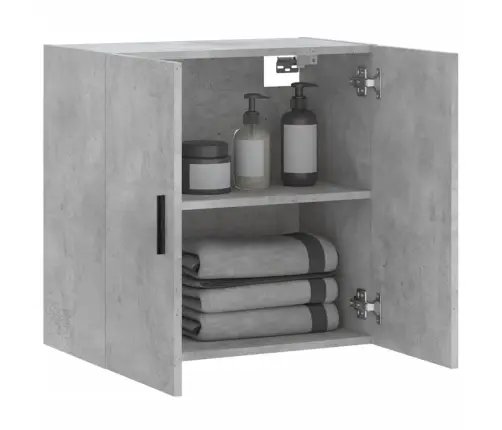 Sienas Skapītis, Betonpelēks, 60X31X60 Cm, Inženierijas Koks Vidaxl