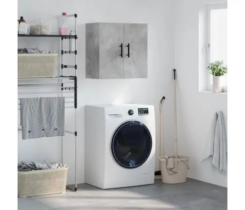 Sienas Skapītis, Betonpelēks, 60X31X60 Cm, Inženierijas Koks Vidaxl