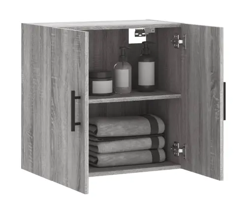 Sienas Skapītis, Pelēka Ozola, 60X31X60 Cm, Inženierijas Koks Vidaxl