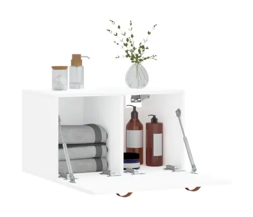 Sieninė Spintelė, Balta, 60X36,5X35cm Apdirbta Mediena