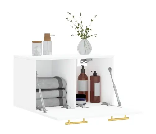 Sieninė Spintelė, Balta, 60X36,5X35cm Apdirbta Mediena