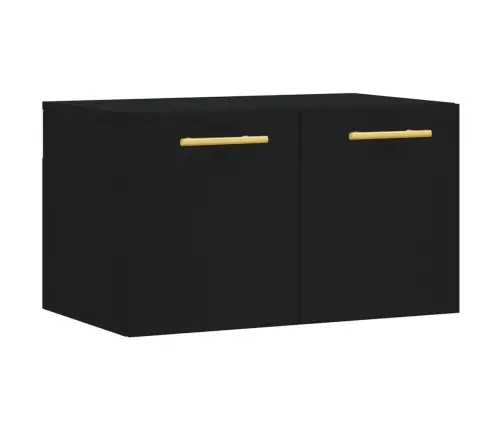 Sienas Skapītis, Melns, 60X36,5X35 Cm, Inženierijas Koks Vidaxl
