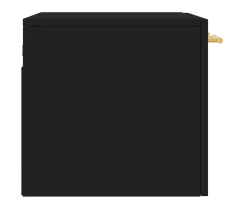 Sienas Skapītis, Melns, 60X36,5X35 Cm, Inženierijas Koks Vidaxl