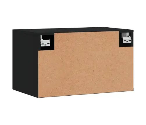 Sienas Skapītis, Melns, 60X36,5X35 Cm, Inženierijas Koks Vidaxl