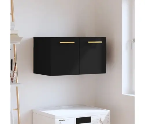 Sienas Skapītis, Melns, 60X36,5X35 Cm, Inženierijas Koks Vidaxl