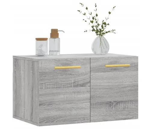 Sienas Skapītis, Pelēks, 60X36,5X35 Cm, Inženierijas Koks Vidaxl