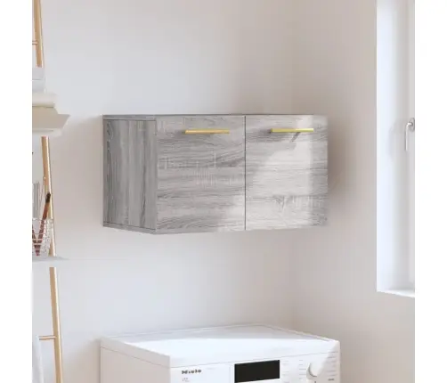 Sienas Skapītis, Pelēks, 60X36,5X35 Cm, Inženierijas Koks Vidaxl