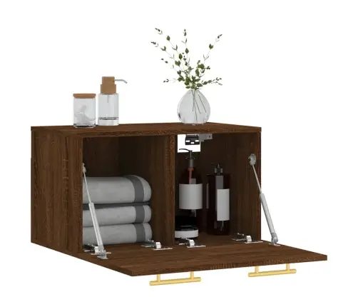 Sienas Skapītis, Ozola Krāsa, 60X36,5X35 Cm, Inženierijas Koks Vidaxl