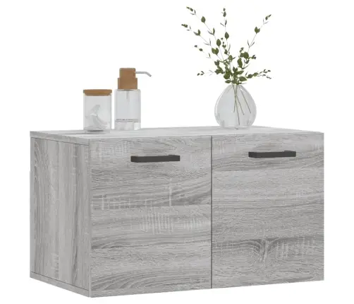 Sienas Skapītis, Pelēks, 60X36,5X35 Cm, Inženierijas Koks Vidaxl