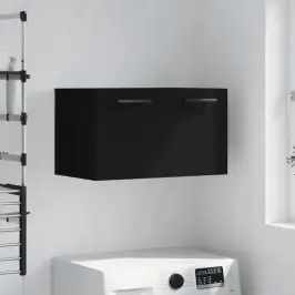 Sienas Skapītis, Melns, 60X36,5X35 Cm, Inženierijas Koks Vidaxl