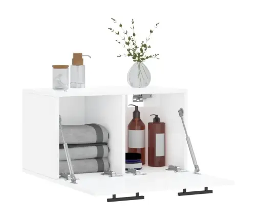 Sienas Skapītis, Balts, 60X36,5X35 Cm, Inženierijas Koks Vidaxl