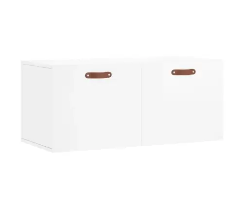 Sienas Skapītis, Spīdīgi Balts, 80X36,5X35Cm, Inženierijas Koks Vidaxl