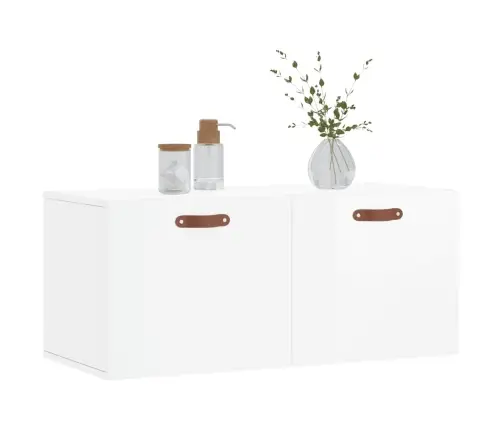 Sienas Skapītis, Spīdīgi Balts, 80X36,5X35Cm, Inženierijas Koks Vidaxl