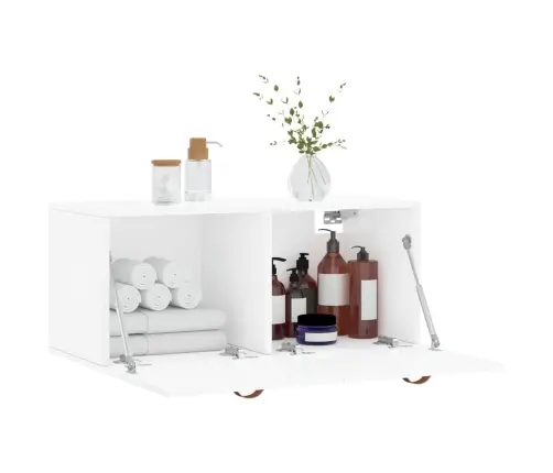 Sienas Skapītis, Spīdīgi Balts, 80X36,5X35Cm, Inženierijas Koks Vidaxl