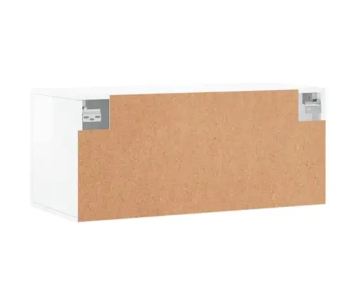 Sienas Skapītis, Spīdīgi Balts, 80X36,5X35Cm, Inženierijas Koks Vidaxl