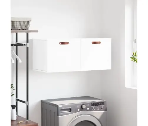 Sienas Skapītis, Spīdīgi Balts, 80X36,5X35Cm, Inženierijas Koks Vidaxl