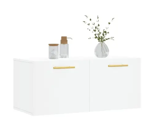 Sienas Skapītis, Balts, 80X36,5X35 Cm, Inženierijas Koks Vidaxl