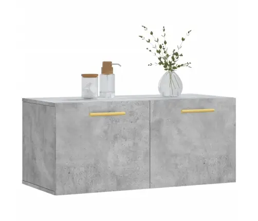 Sienas Skapītis, Betona Pelēks, 80X36,5X35Cm, Inženierijas Koks Vidaxl