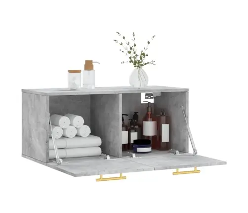 Sienas Skapītis, Betona Pelēks, 80X36,5X35Cm, Inženierijas Koks Vidaxl