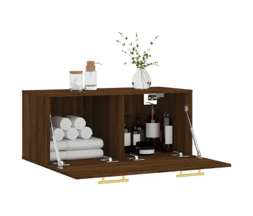 Sienas Skapītis, Ozola Krāsā, 80X36,5X35 Cm, Inženierijas Koks Vidaxl