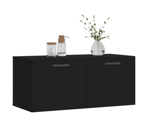 Sienas Skapītis, Melns, 80X36,5X35 Cm, Inženierijas Koks Vidaxl