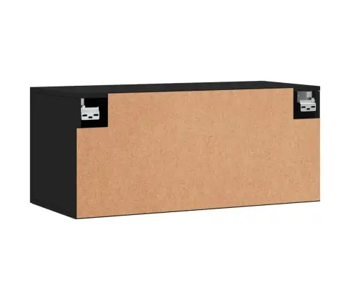 Sienas Skapītis, Melns, 80X36,5X35 Cm, Inženierijas Koks Vidaxl