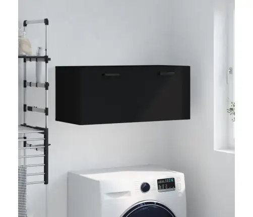 Sienas Skapītis, Melns, 80X36,5X35 Cm, Inženierijas Koks Vidaxl