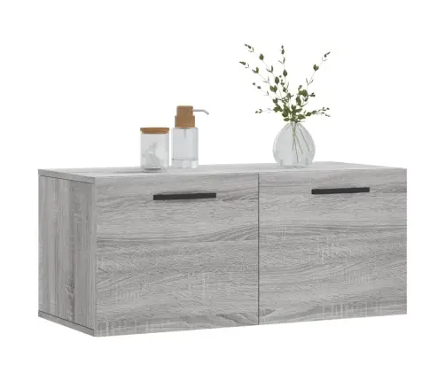 Sienas Skapītis, Pelēka Ozola, 80X36,5X35 Cm, Inženierijas Koks Vidaxl