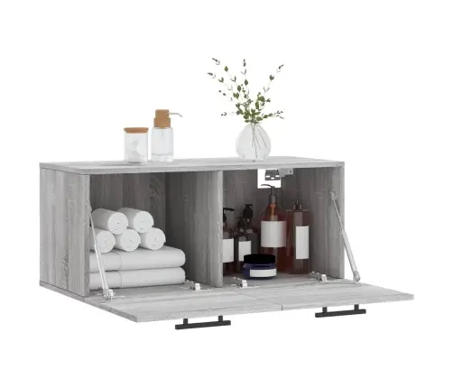 Sienas Skapītis, Pelēka Ozola, 80X36,5X35 Cm, Inženierijas Koks Vidaxl