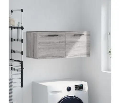 Sienas Skapītis, Pelēka Ozola, 80X36,5X35 Cm, Inženierijas Koks Vidaxl