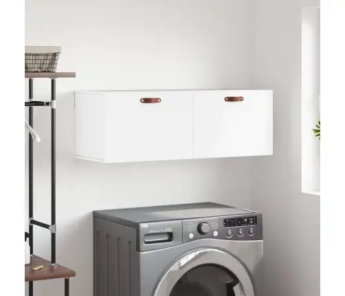 Sienas Skapītis, Balts, 100X36,5X35 Cm, Inženierijas Koks Vidaxl