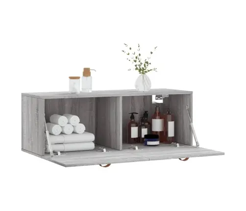 Sienas Skapītis, 100X36,5X35 Cm, Inženierijas Koks, Pelēks Vidaxl