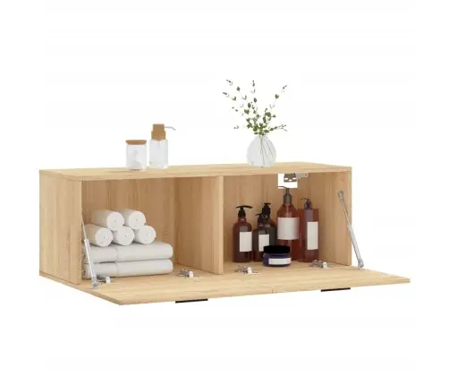 Sienas Skapītis, 100X36,5X35 Cm, Inženierijas Koks, Ozolkoka Vidaxl