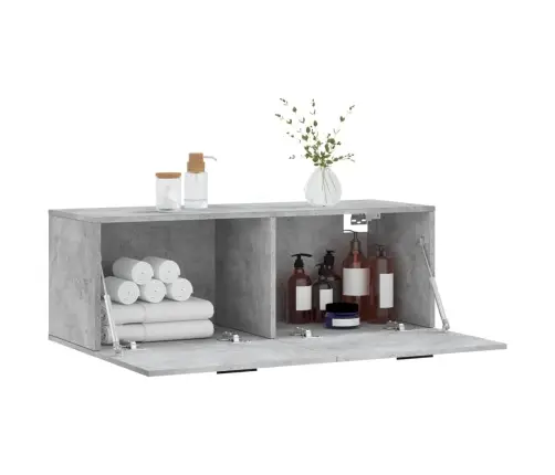 Sienas Skapītis, Pelēks, 100X36,5X35 Cm, Inženierijas Koks Vidaxl