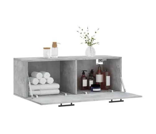 Sienas Skapītis, Pelēks, 100X36,5X35 Cm, Inženierijas Koks Vidaxl