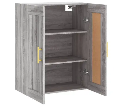 Sienas Skapītis, 69,5X34X90 Cm, Inženierijas Koks, Pelēks Koks Vidaxl