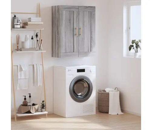 Sienas Skapītis, 69,5X34X90 Cm, Inženierijas Koks, Pelēks Koks Vidaxl